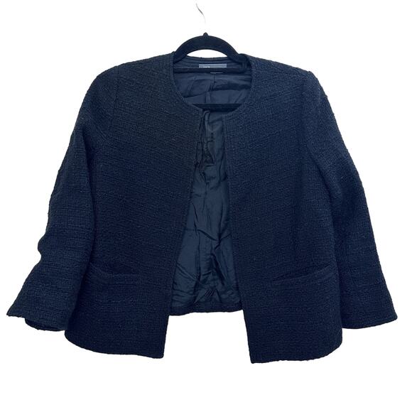 Vince women jacket black size 8 TWEED goth Grunge Old Money Preppy corporatecore - Picture 1 of 9